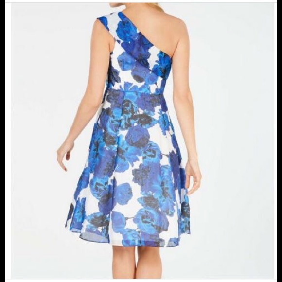 Adrianna Papell A-line One Shoulder Floral Print - Picture 2 of 10
